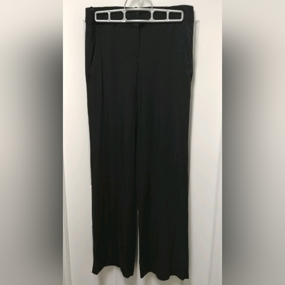 Theory black silk blend pants
